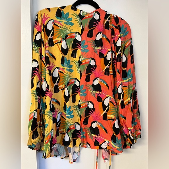 EUC Anthro Farm Rio Wrap Top - Picture 6 of 11